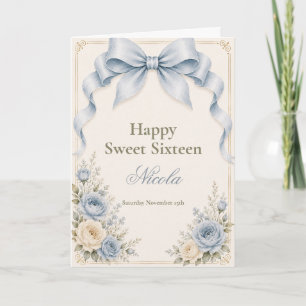 Cartão Laço Floral Coquete Sweet Sixteen