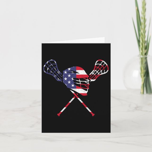Cartão Lacrosse American Flag (Frente)