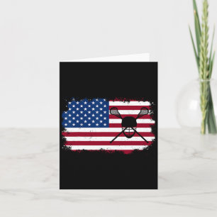 Cartão Lacrosse American Flag Art For Men 4th Of Ju