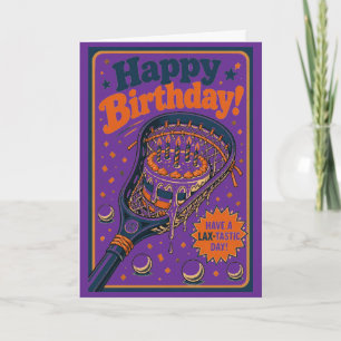 Cartão Lacrosse Aniversário Divertido Humor Lax Esporte