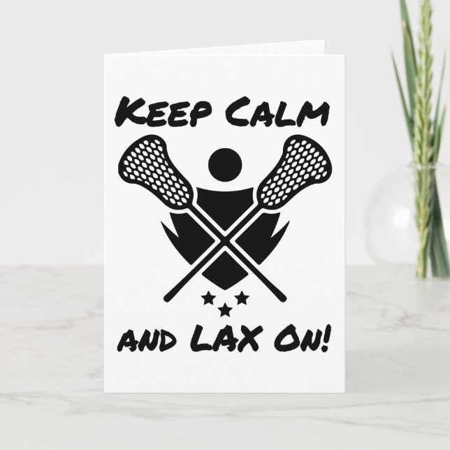 Cartão Lacrosse Keep Calm and LAX On Lacrosse Player (Frente)