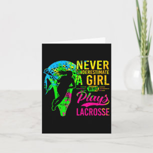 Cartão Lacrosse Nunca Subestime Uma Garota Que Joga Mal