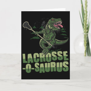 Cartão Lacrosse-o-saurus - Jogador de Lacrosse Engraçado 