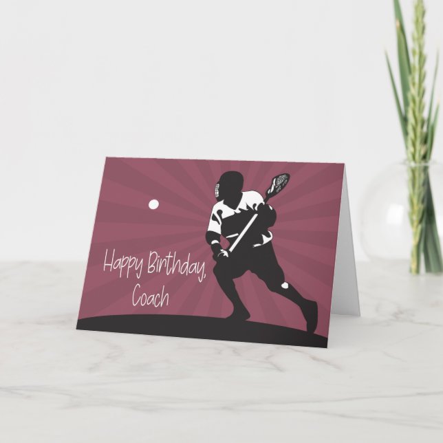 Cartão Lacrosse Player for Lacrosse Coach Birthday (Frente)