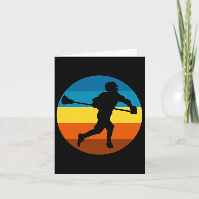 Cartão Lacrosse Retro Sunset - Jogadores De Lacrosse (Frente)
