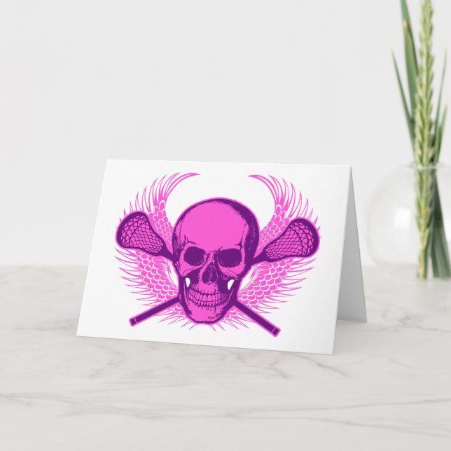 Cartão Lacrosse Skull - Purple (Frente)