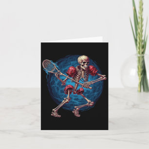 Cartão Lacrosse Sports Lover Halloween Lacrosse Player Sk