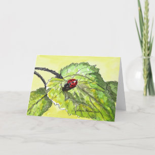 Cartão Lady Bug, Tinta e Aquarela, Impressão de Arte Popu