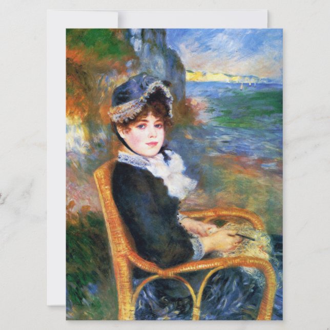Cartão Lady by the Seashore (por Pierre-Auguste Renoir) (Frente)
