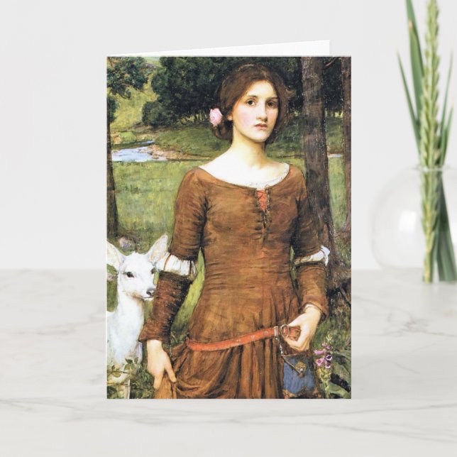 Cartão Lady Clare with a Fawn (Frente)