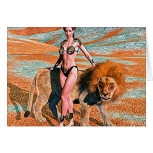Cartão Lady e Lion