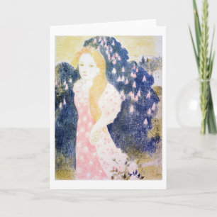 Cartão Lady em vestido rosa, Maurice Denis