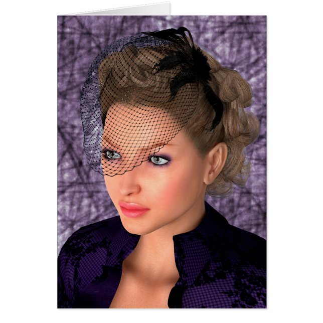 Cartão Lady in Purple (Frente)