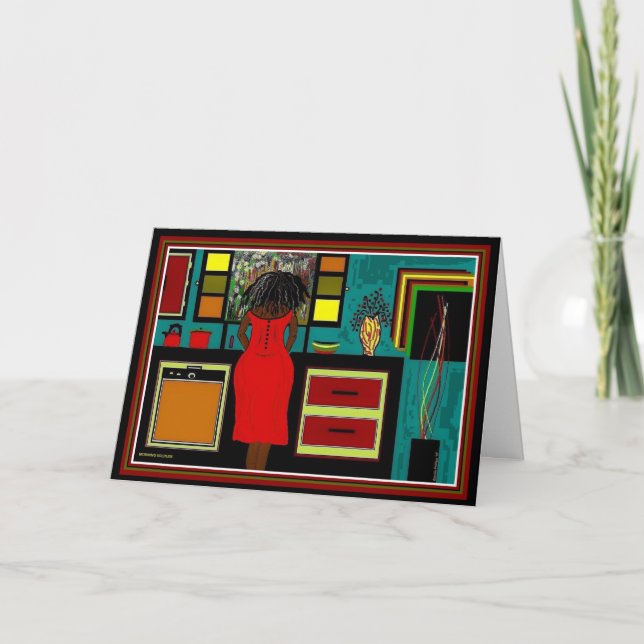 Cartão 'LADY IN THE KITCHEN' Greeting Cards (Frente)