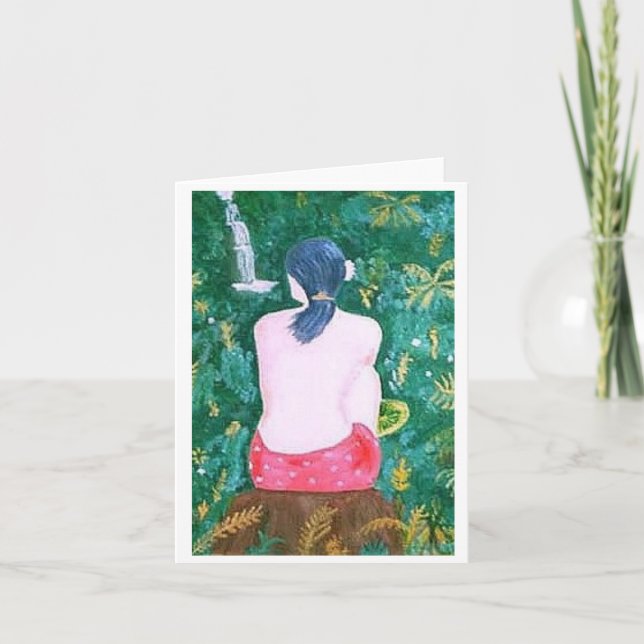 Cartão Lady on Rock (Frente)