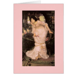 Cartão Lady Shalott olhando para Lancelot