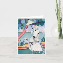 Cartão Lady with Dalmatian Dog - Helen Dryden