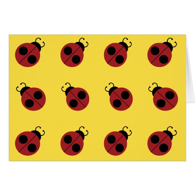 Cartão Ladybug 60s retro legal vermelho (Frente Horizontal)