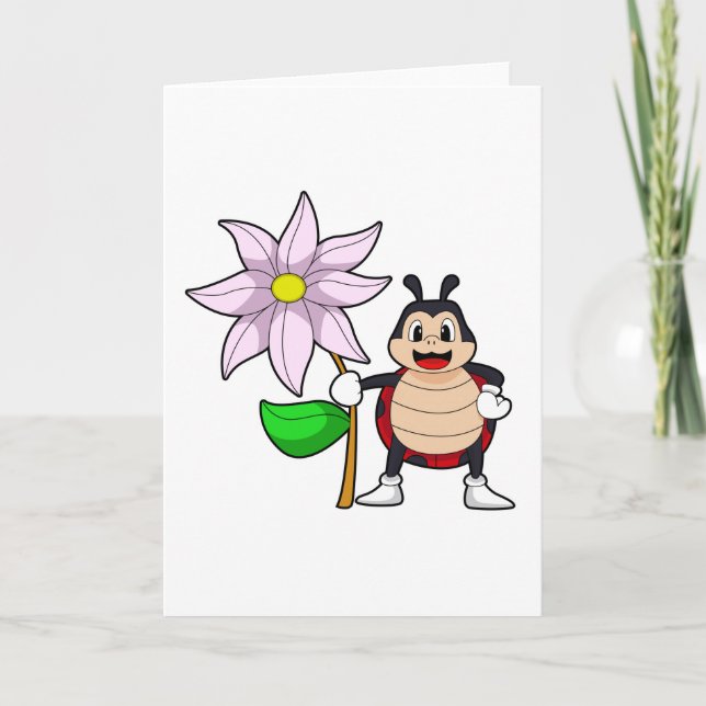 Cartão Ladybug com Flower.PNG (Frente)