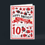 Cartão Ladybug Ladybird Personalised Birthday Card<br><div class="desc">Personalise this card with your own message, along with the recipients name & age using the easy template.
As you choose the text then this greetings card can be customized for any occasion!
Please check my shop for matching Thank you cards, envelopes, invitations & coordinating party supplies!</div>