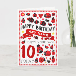 Cartão Ladybug Ladybird Personalised Birthday Card