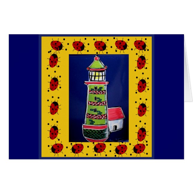 Cartão Ladybug Lighthouds (Frente Horizontal)