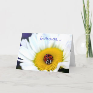 Cartão Ladybug on White Daisy