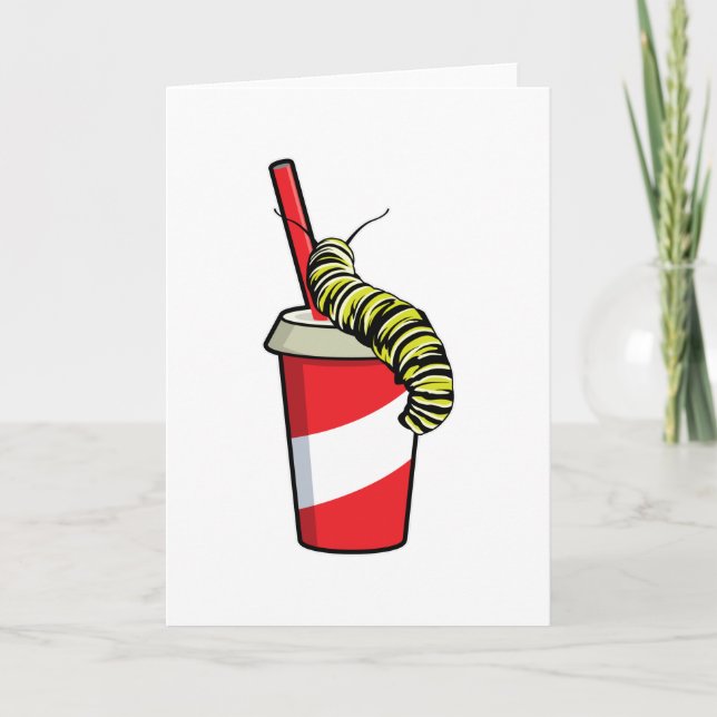 Cartão Lagarta com Bebida (Frente)