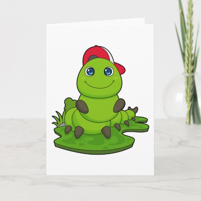 Cartão Lagarta com Boné (Frente)