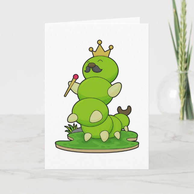Cartão Lagarta como Rei com Coroa (Frente)