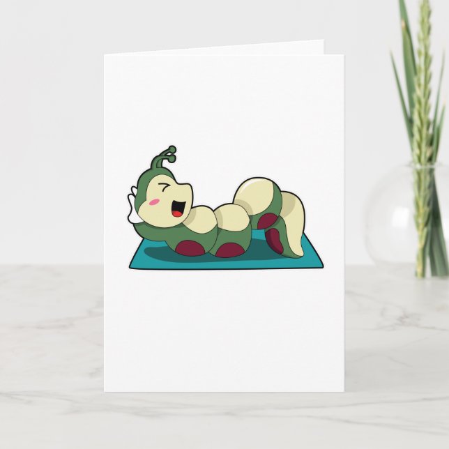 Cartão Lagarta no Treino de Fitness (Frente)