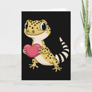 Cartão Lagartixa Leopardo Animal Namorados Répteis