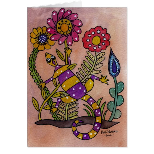 Cartão Lagarto bonito (Frente)