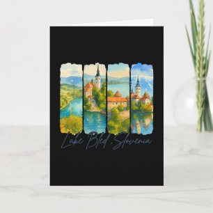 Cartão Lago Bled Eslovênia Viagem Excursão Pincelada Souv