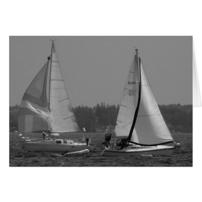 Cartão Lago Champlain Sailboat (Frente Horizontal)