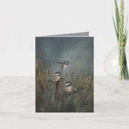 Cartão Lago Chickadee - pintado à mão