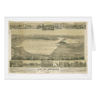 Cartão Lago claro, mapa panorâmico do CA (0289A)