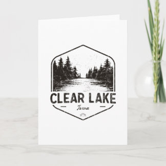 Cartão Lago Clear Iowa Exteriores Vintage 1