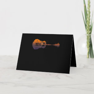 Cartão Lago de Guitarra Sombra Amor Presente de Guitarra 