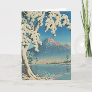Cartão Lago de inverno Kawase Hasui