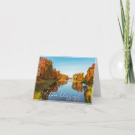 Cartão Lago de outono com texto personalizado