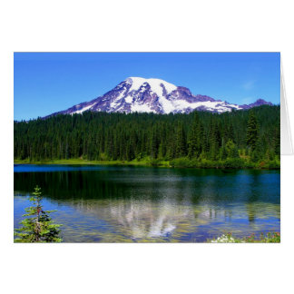 Cartão Lago de Reflexão, Monte Rainier, WA, EUA