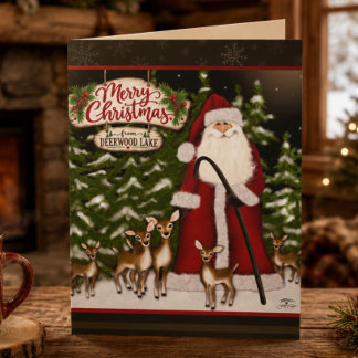 Cartão Lago Deerwood Papai Noel Natal