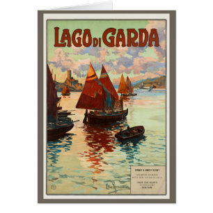 Cartão Lago di Garda, Lago de Garda, Itália Viagem Antiga