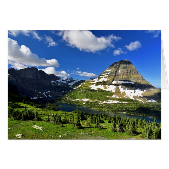 Cartão Lago e montanha escondidos de Bearhat (Frente Horizontal)