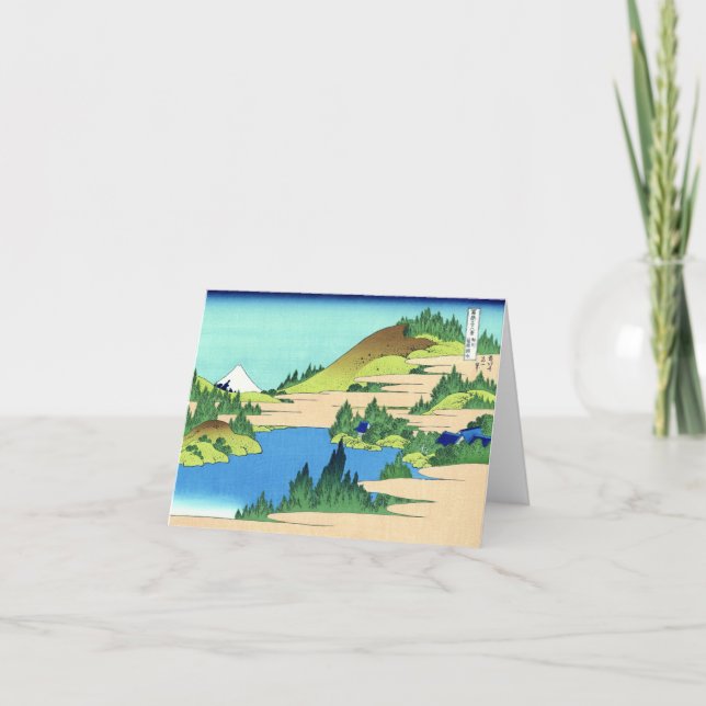 Cartão Lago Hakone, Hokusai, Belas Artes Japonesas (Frente)