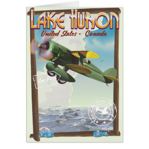 Cartão Lago Huron - EUA - Canadá