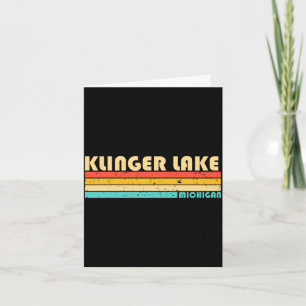 Cartão Lago Klinger Michigan engraçado pesca acampamento
