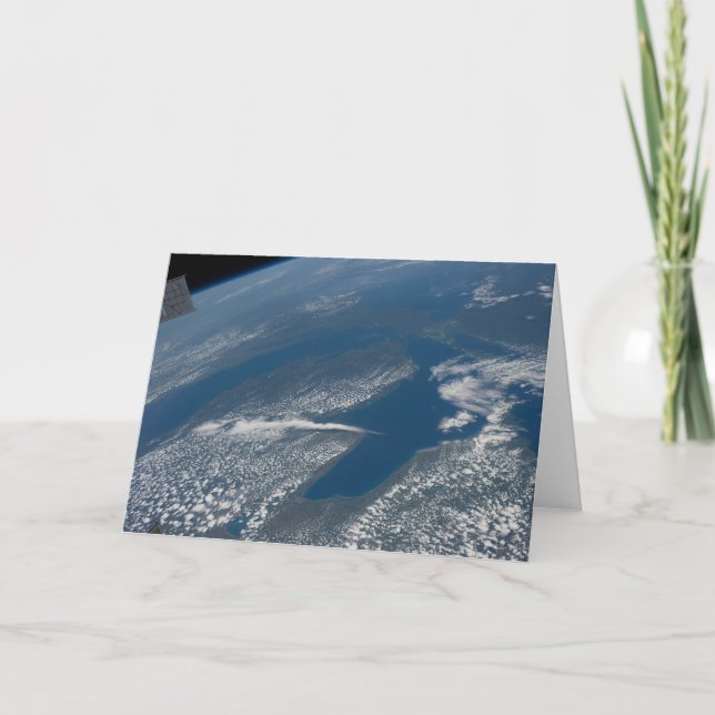 Cartão Lago Michigan, Lago Huron E Estado De Michigan. (Frente)