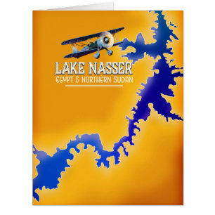 Cartão Lago Nasser Egipto e mapa de Sudão